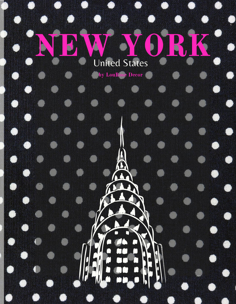 Decorative Book- New York Black White Polka Dots