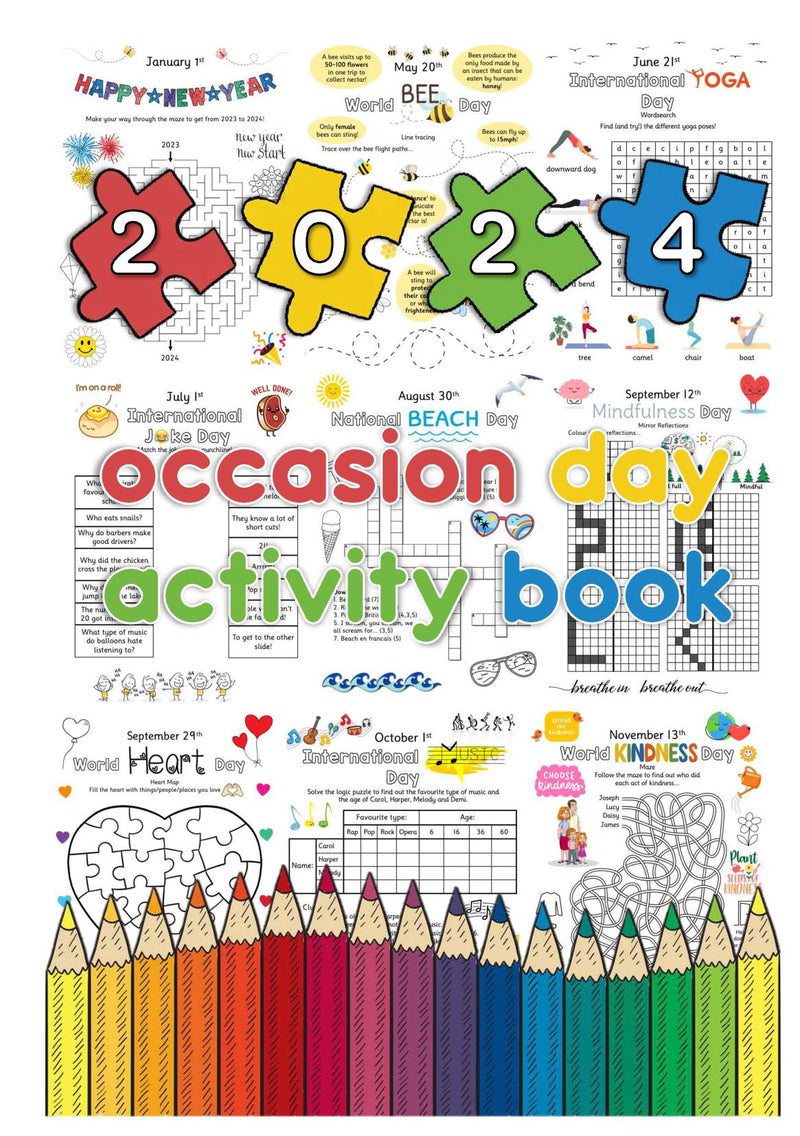 2024 occasion day activity book