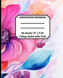 COLLEGE RULED COMPOSITION NOTEBOOK FLOWER THEMED 110 PAGES
