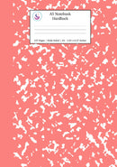 A5 Notebook Hardback: Coral Pink Marble Wide Rule Journal