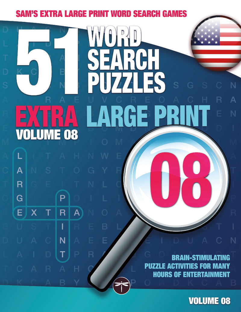 Sam's Extra Large Print Word Search Games, 51 Word Search Puzzles, Volume 8