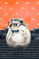 Auguste the Hedgehog: Navy and Coral Notebook (6x9 Dot Grid Perfect Bound)