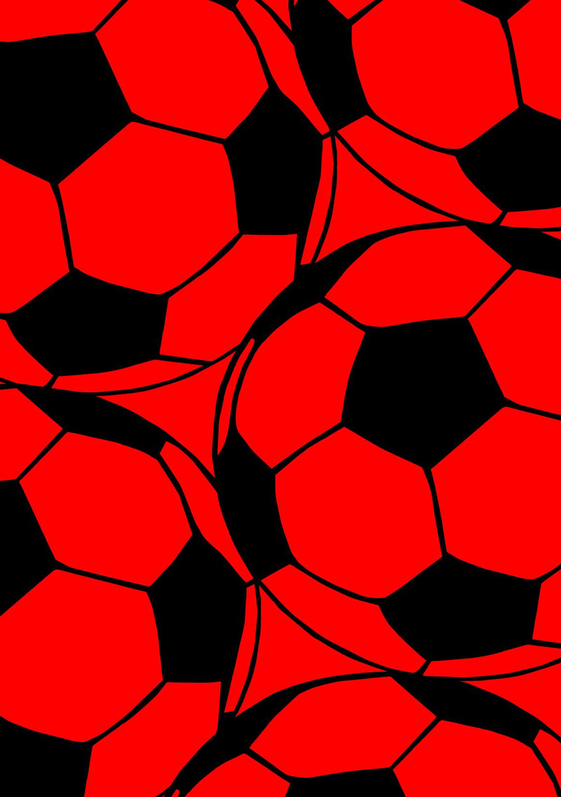 Red Black Football | A5 Notebook | Lined | 100 pages | Blank Date | Page Numbers
