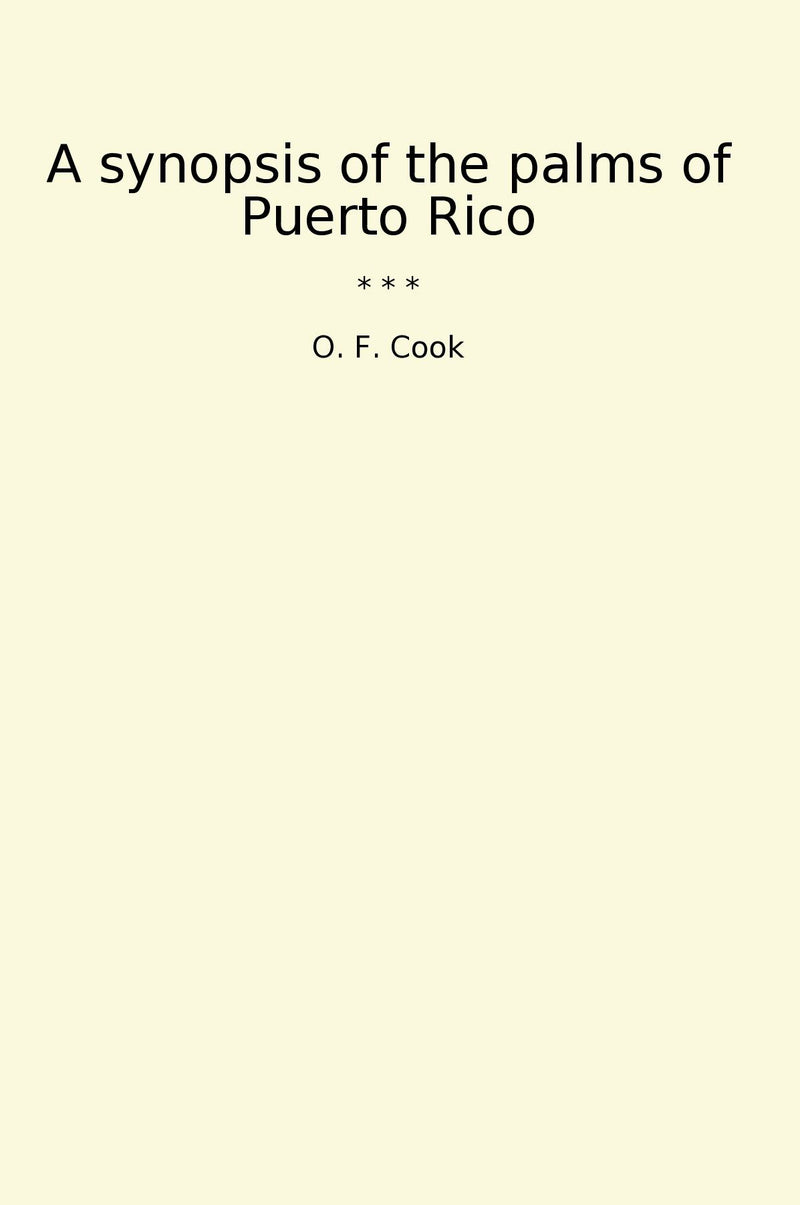 A synopsis of the palms of Puerto Rico