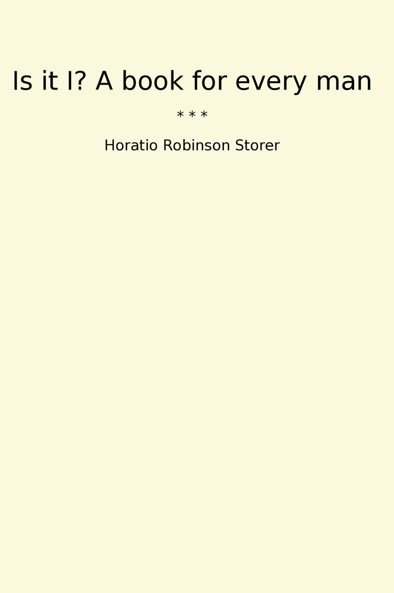 Is it I? A book for every man