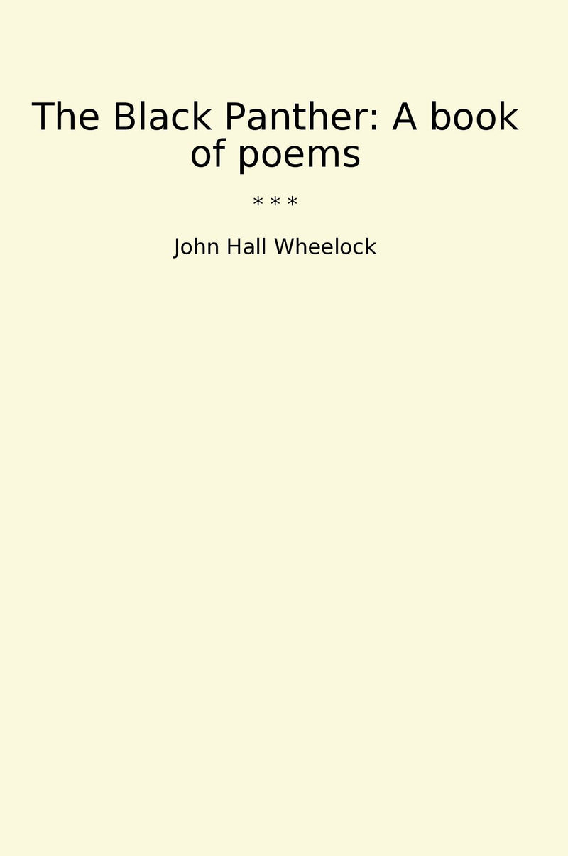 The Black Panther: A book of poems
