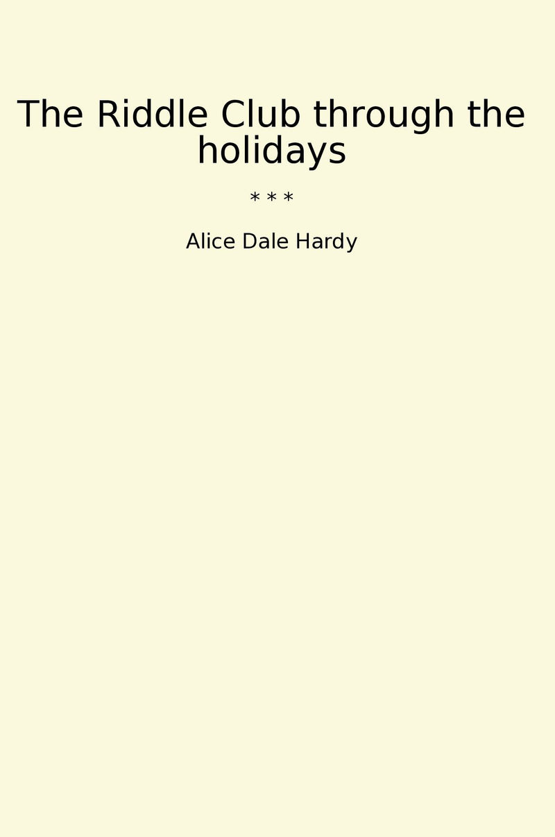The Riddle Club through the holidays