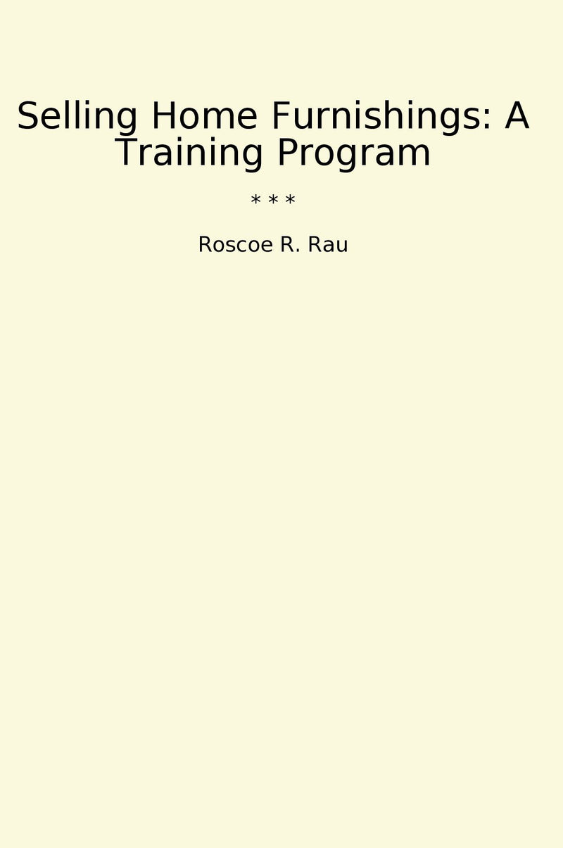 Selling Home Furnishings: A Training Program