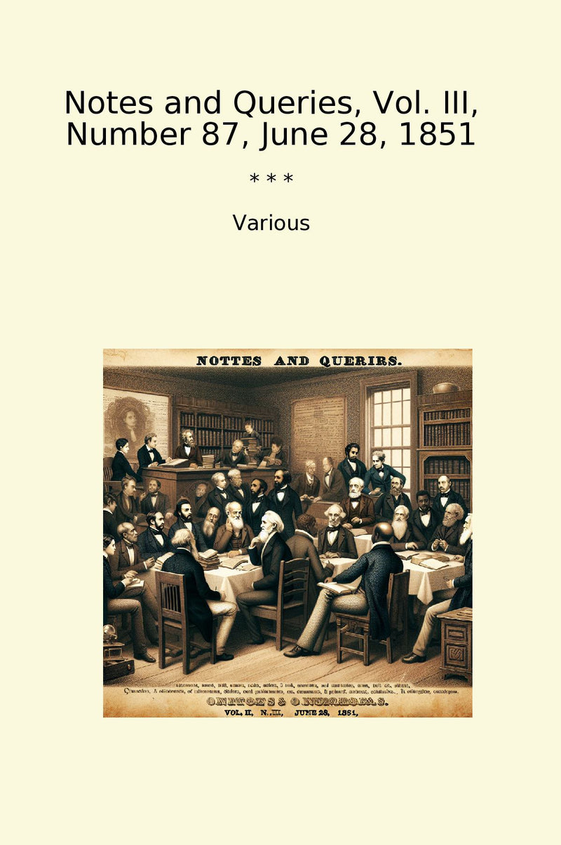 Notes and Queries, Vol. III, Number 87, June 28, 1851