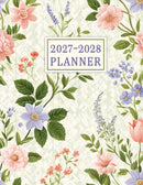 2027-2028 Large Print Monthly Planner - UK Edition - Clematis Blooms