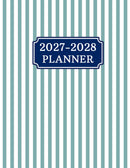 2027-2028 Large Print Monthly Planner - USA Edition - Striped Teal