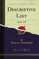 Descriptive List: Spring, 1926 (Classic Reprint)