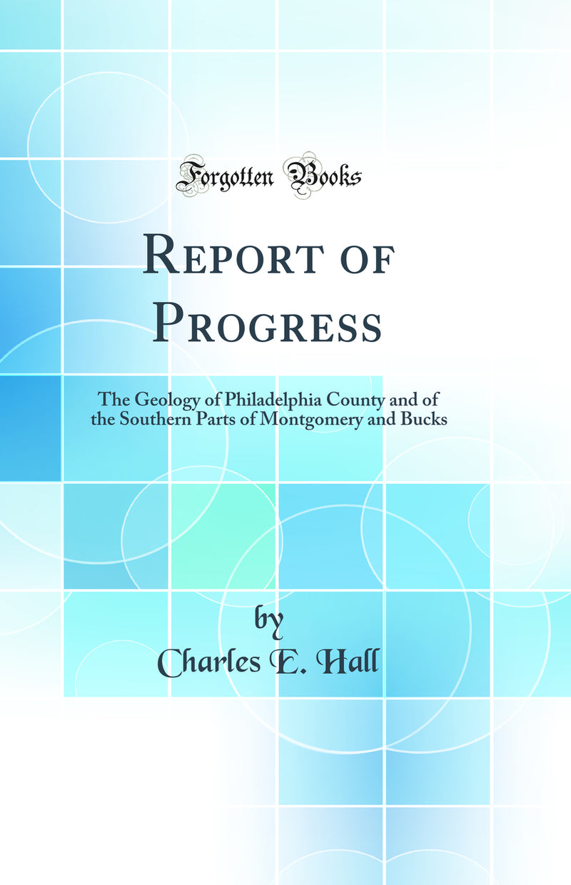 Report of Progress: The Geology of Philadelphia County and of the Southern Parts of Montgomery and Bucks (Classic Reprint)