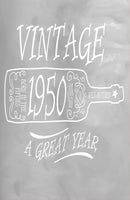 "Vintage 1950 A Great Year: 100 Pages 6" X 9" Journal Notebook"