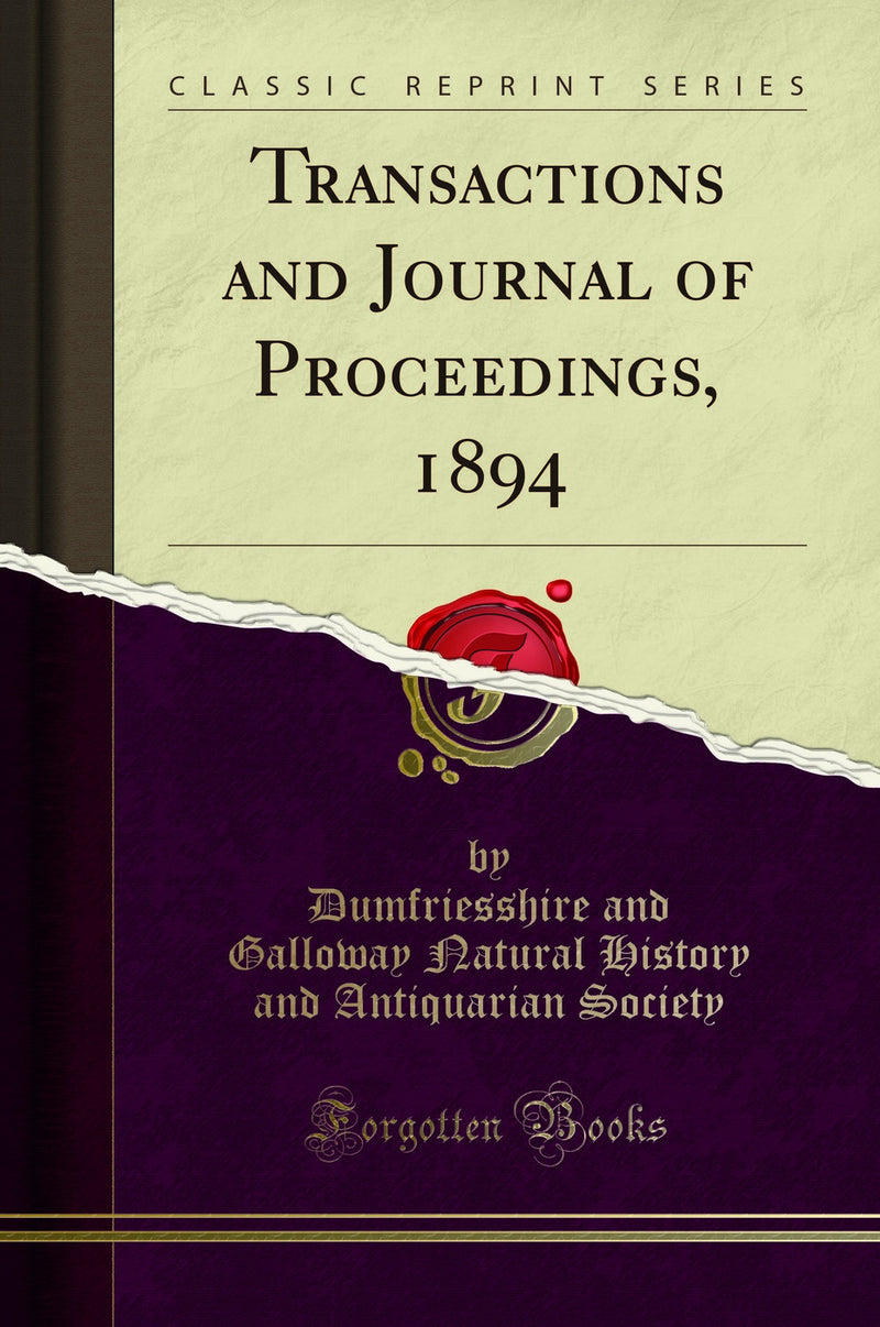 Transactions and Journal of Proceedings, 1894 (Classic Reprint)