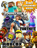 3 in 1: Fortnite, Minecraft And Roblox Coloring Book