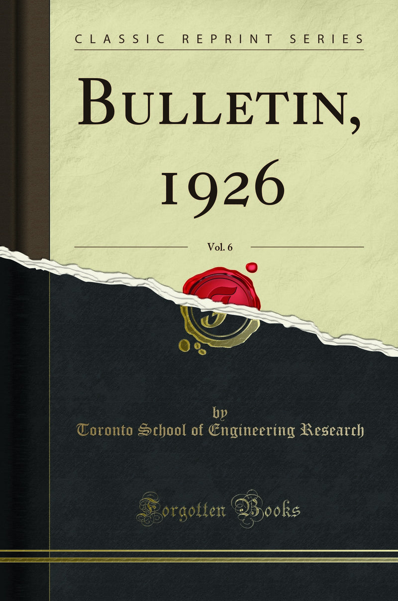 Bulletin, 1926, Vol. 6 (Classic Reprint)
