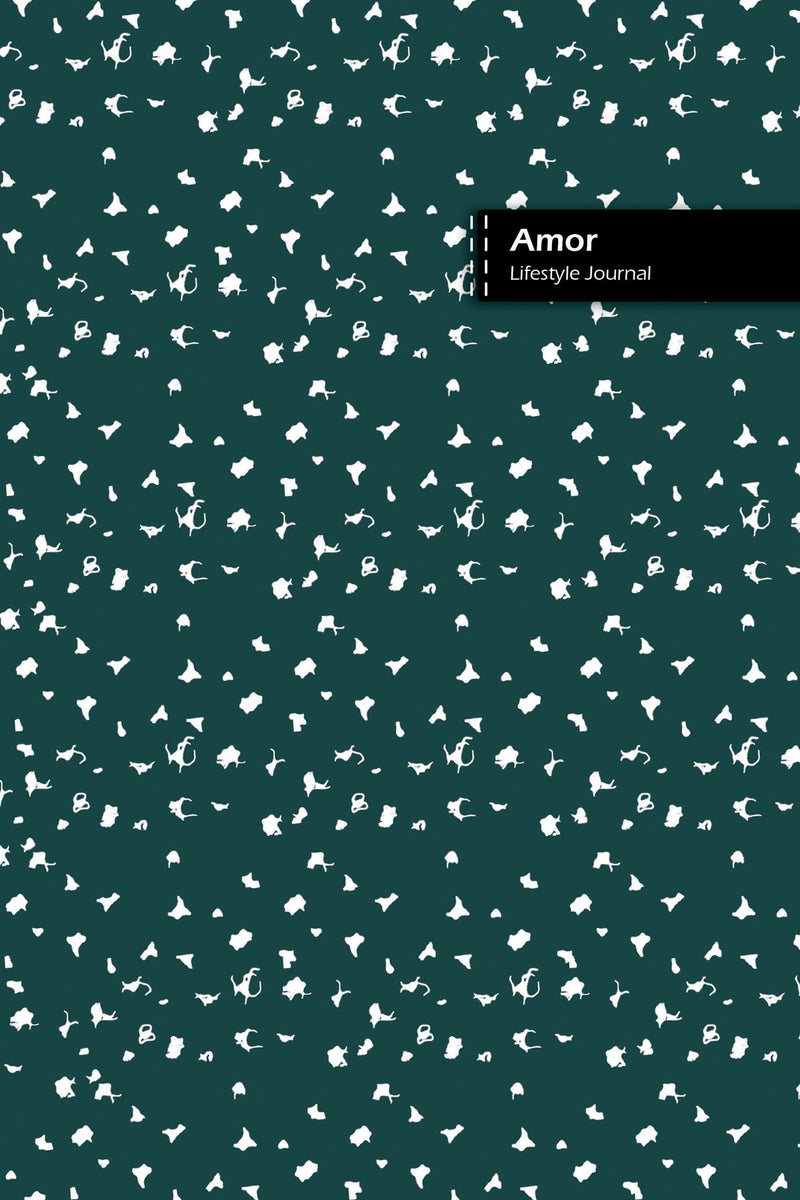 Amore Lifestyle Journal, 180 Pages (90 shts), Wide-ruled Dotted Lines, Spiral Bound, Lay-flat Design, (Olive)
