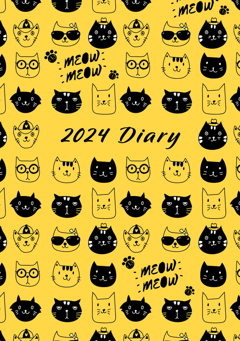 Two-in-one Cat themed A5 Diary 2024 and notebook