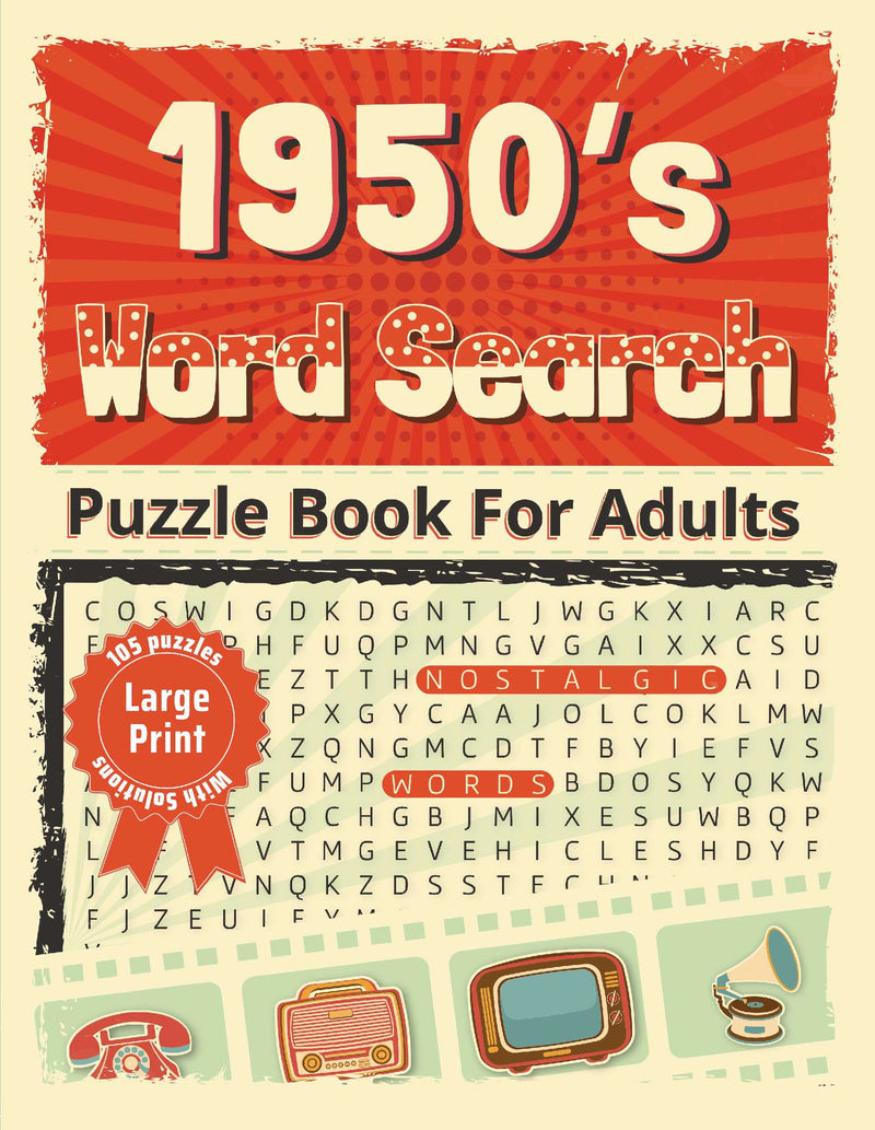 1950s Large Print Word Search: Puzzles from the Fabulous Fifties