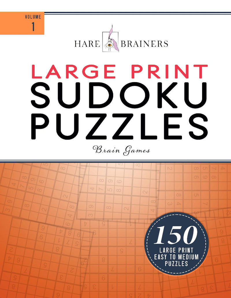 HARE BRAINERS - Large Print Sudoku Puzzles - Orange