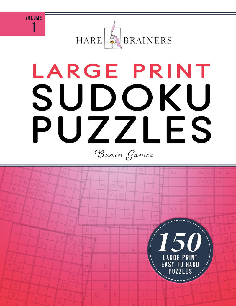 HARE BRAINERS - Large Print Sudoku Puzzles - Red