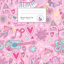 Music Manuscript Book: Girls Musical Instruments, Large Kids Stave Paper