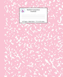 Marbled Composition Notebook: Pink Marble Wide Ruled Paper Subject Book