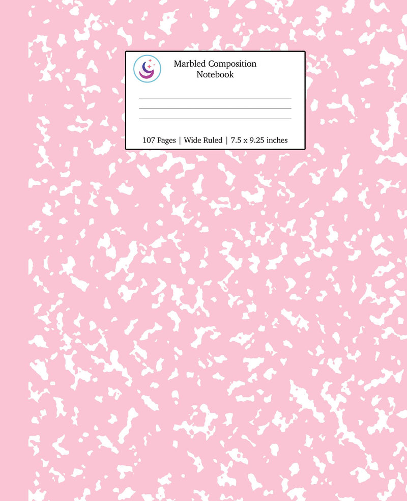 Marbled Composition Notebook: Pink Marble Wide Ruled Paper Subject Book