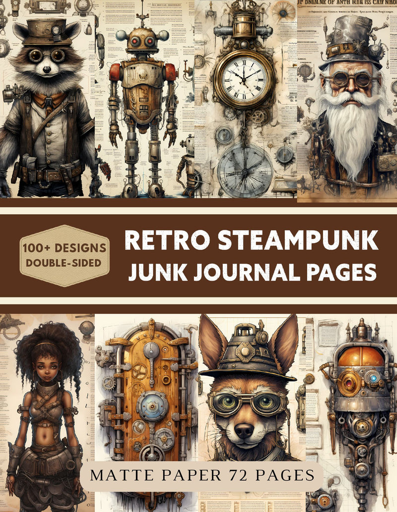 Retro Steampunk Junk Journal Pages