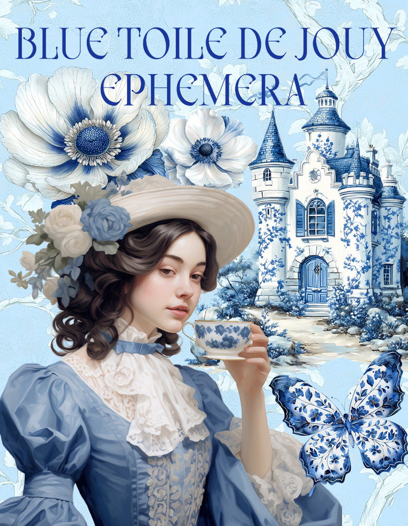 Blue Toile de Jouy Ephemera Book