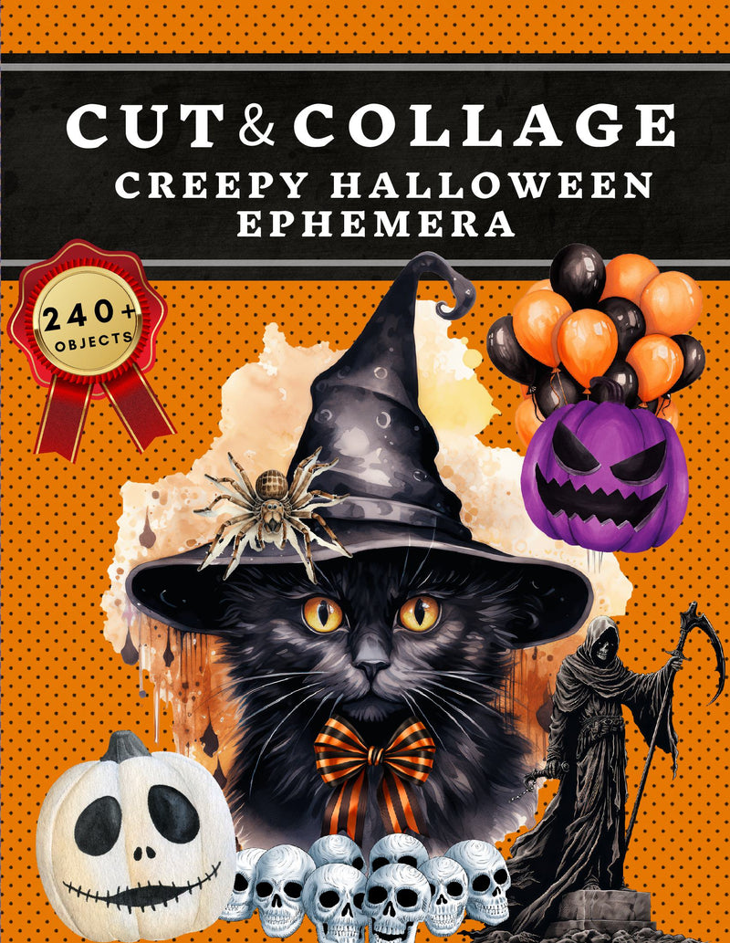 Cut and Collage Creepy Halloween Ephemera Book