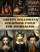 Creepy Halloween Scrapbook Paper - Decorative Sheets Double Sided Craft Paper For Scrapbooking, Artist Trading Cards, Mixed Media, Junk Journals, Collage Art, Card Making, Origami and More