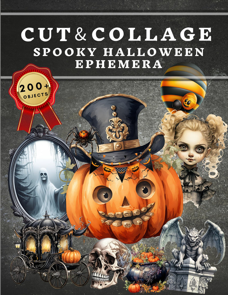 Cut and Collage Spooky Halloween Ephemera Book