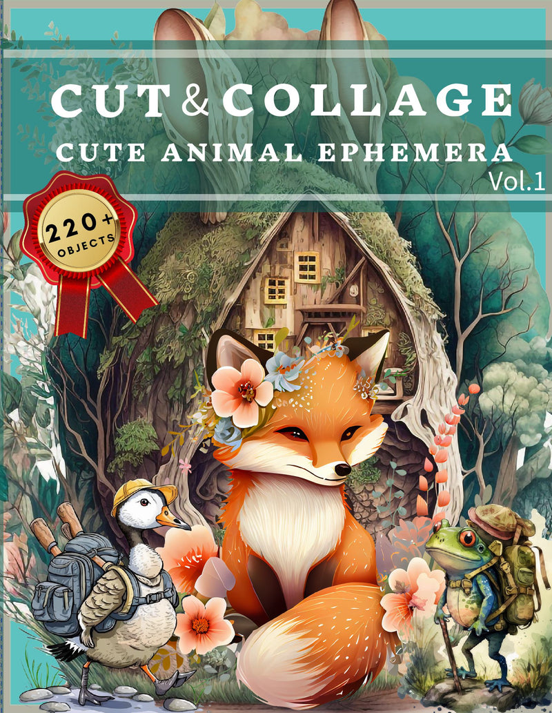 Cut and Collage Cute Animal Ephemera Book