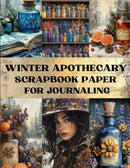 Winter Apothecary Scrapbook Paper - Decorative Sheets Double Sided Craft Paper For Scrapbooking, Artist Trading Cards, Mixed Media, Junk Journals, Collage Art, Card Making, Origami and More