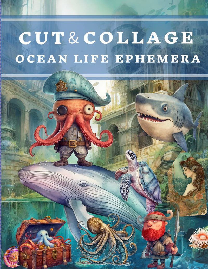 Cut and Collage Ocean Life Ephemera Book