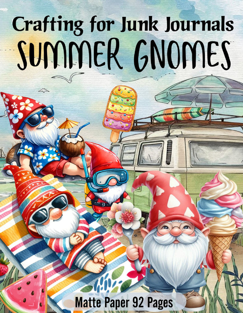 Crafting for Junk Journals Summer Gnomes Ephemera Book