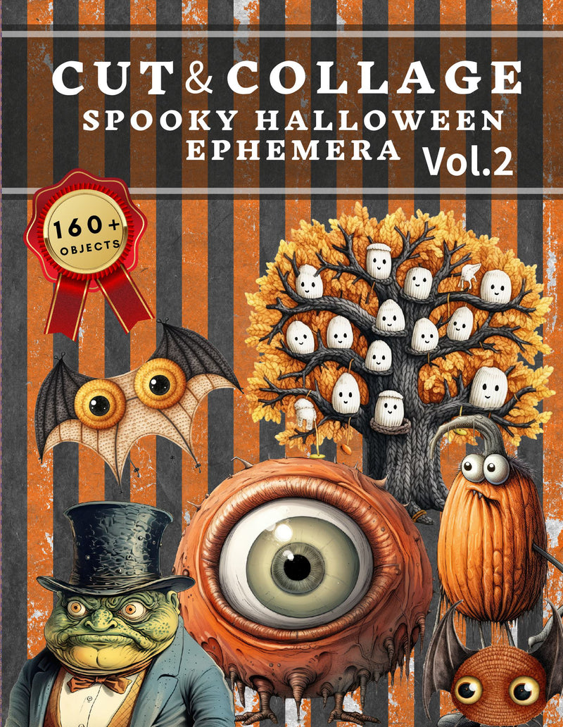Cut and Collage Spooky Halloween Ephemera Book Vol.2