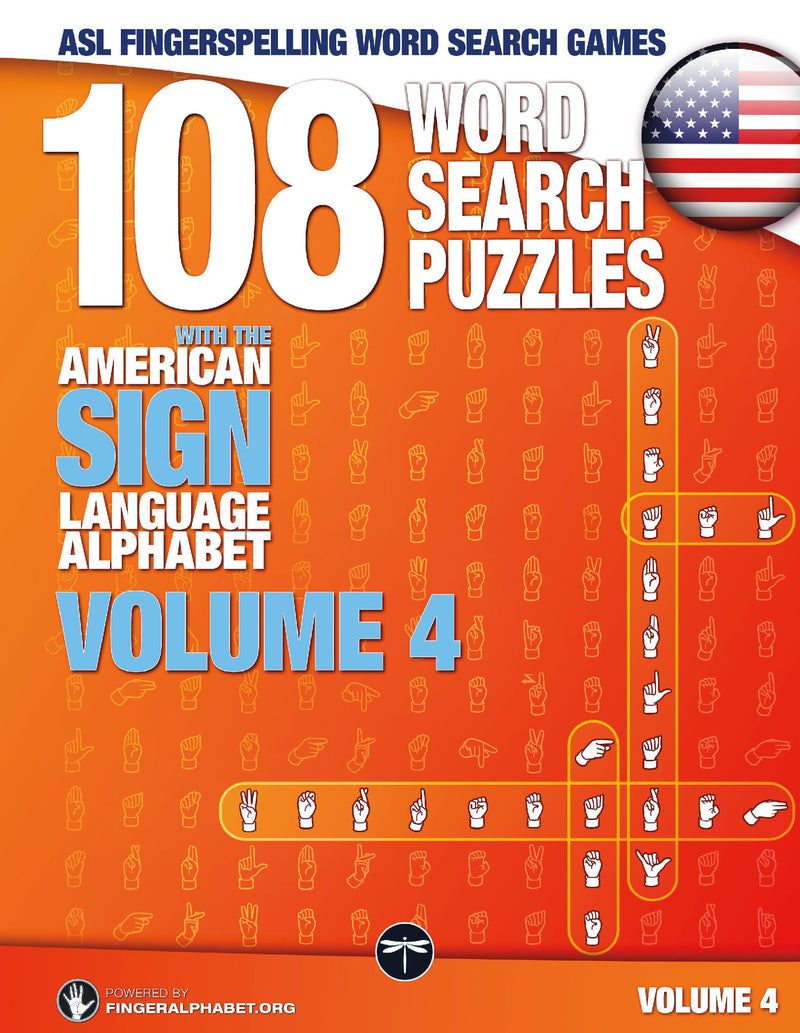 108 Word Search Puzzles with the American Sign Language Alphabet, Volume 04