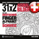 31x2 Ausmalbilder mit dem deutschen Fingeralphabet der Schweiz