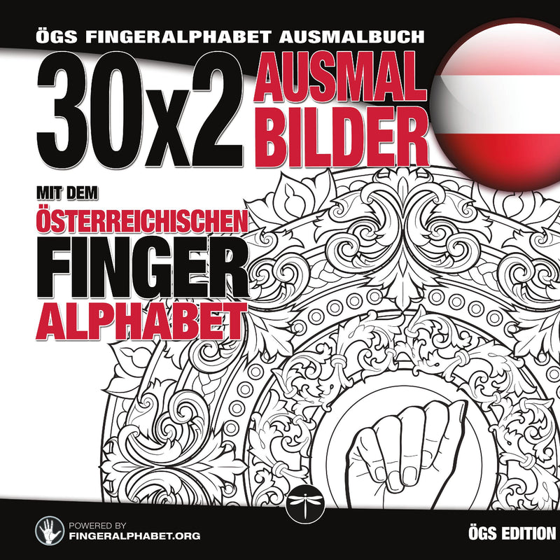 30x2 Ausmalbilder mit dem österreichischen Fingeralphabet