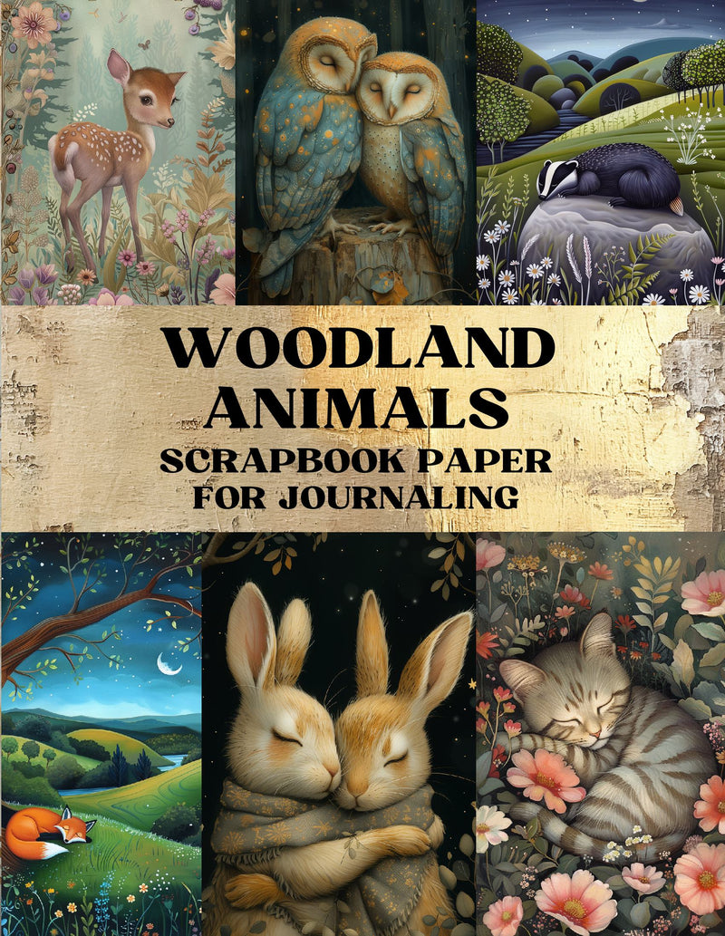 Woodland Animals Scrapbook Paper - Decorative Sheets Double Sided Craft Paper For Scrapbooking, Artist Trading Cards, Mixed Media, Junk Journals, Collage Art, Card Making, Origami and More