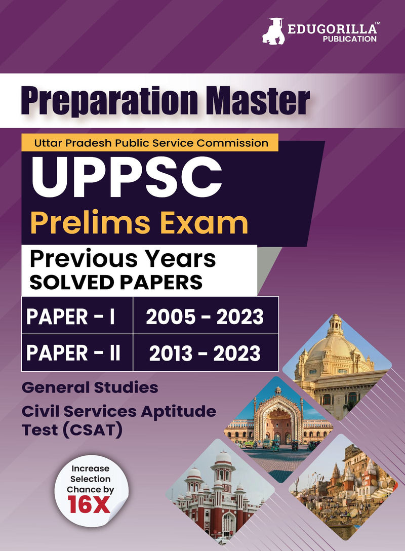 Preparation Master UPPSC Prelims Exam : 30 Solved Previous Year Papers (Paper I and Paper II) with Free Access To Online Tests
