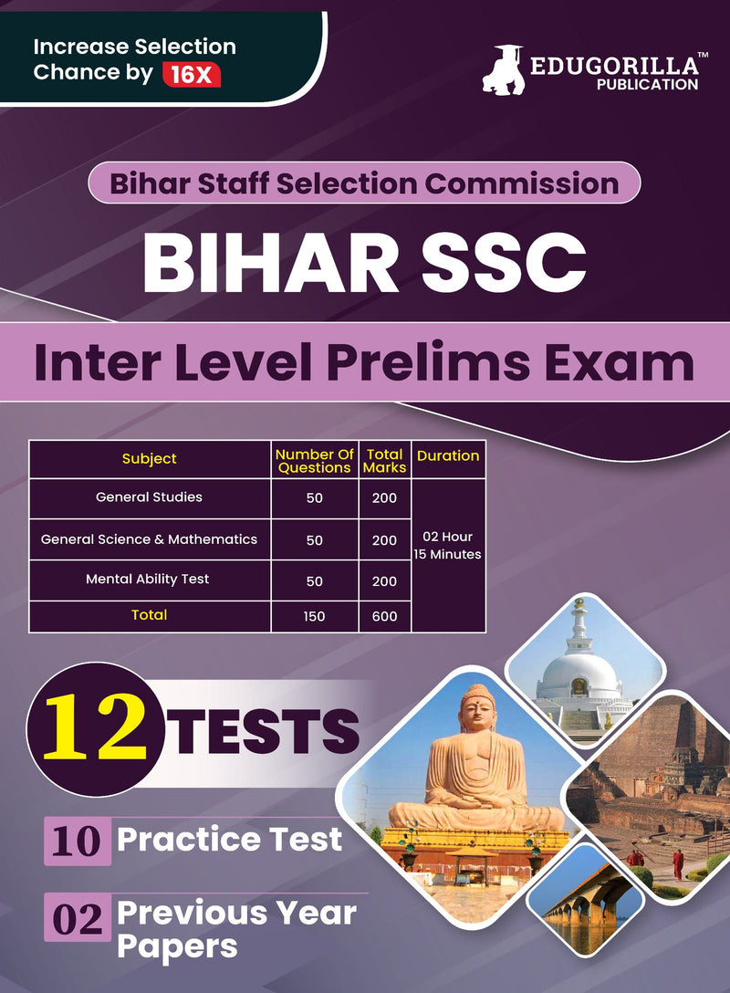 BSSC Inter Level Prelims Exam Book 2023 (English Edition) | Bihar Staff Selection Commission | 10 Practice Tests and 2 Previous Year Papers ( 1800+ Solved MCQs) with Free Access To Online Tests