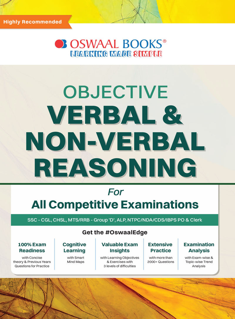 Oswaal Objective Verbal & Non-Verbal, Reasoning for all Competitive Examination, Chapter-wise & Topic-wise, A Complete Book to Master Reasoning!