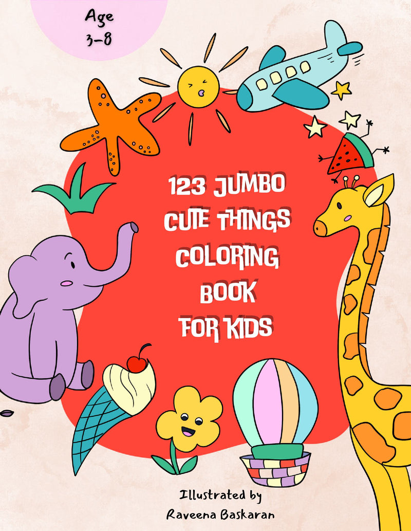 123 Jumbo Cute Things Coloring Book