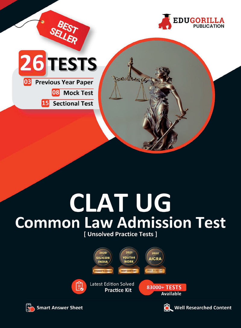 CLAT UG Exam Preparation Book 2023 - 26 Unsolved Practice Tests (8 Mock Tests, 15 Sectional Tests and 3 Previous Year Papers) with Free Access to Online Tests