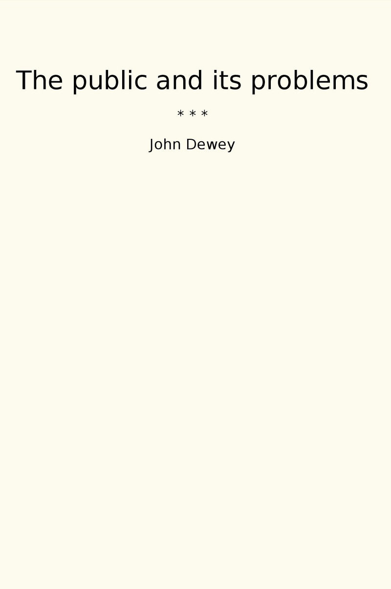 The public and its problems