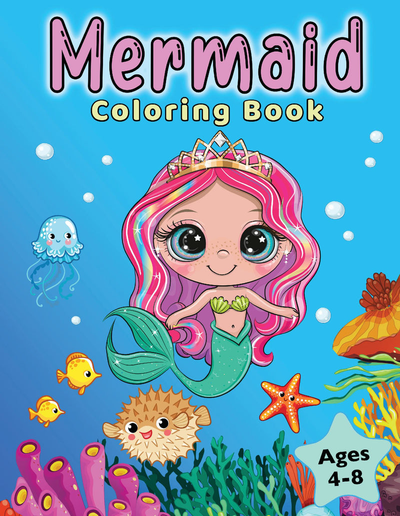 Mermaid Coloring Book for Kids Ages 4-8
